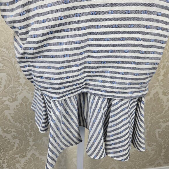 Veronica Beard Size 0 Kai Swiss Dot Striped Dress Long Sleeve Ruched Ruffle - Picture 11 of 16